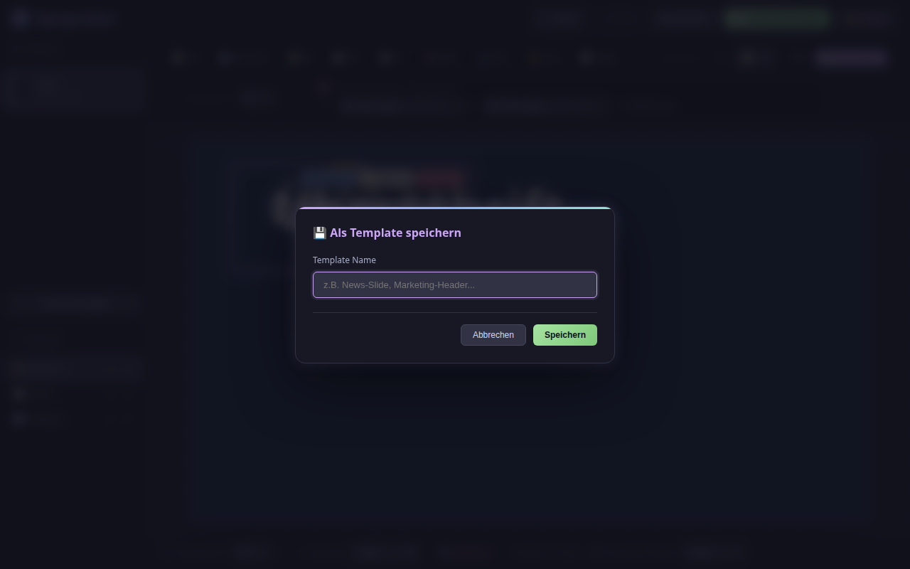 Template speichern Dialog