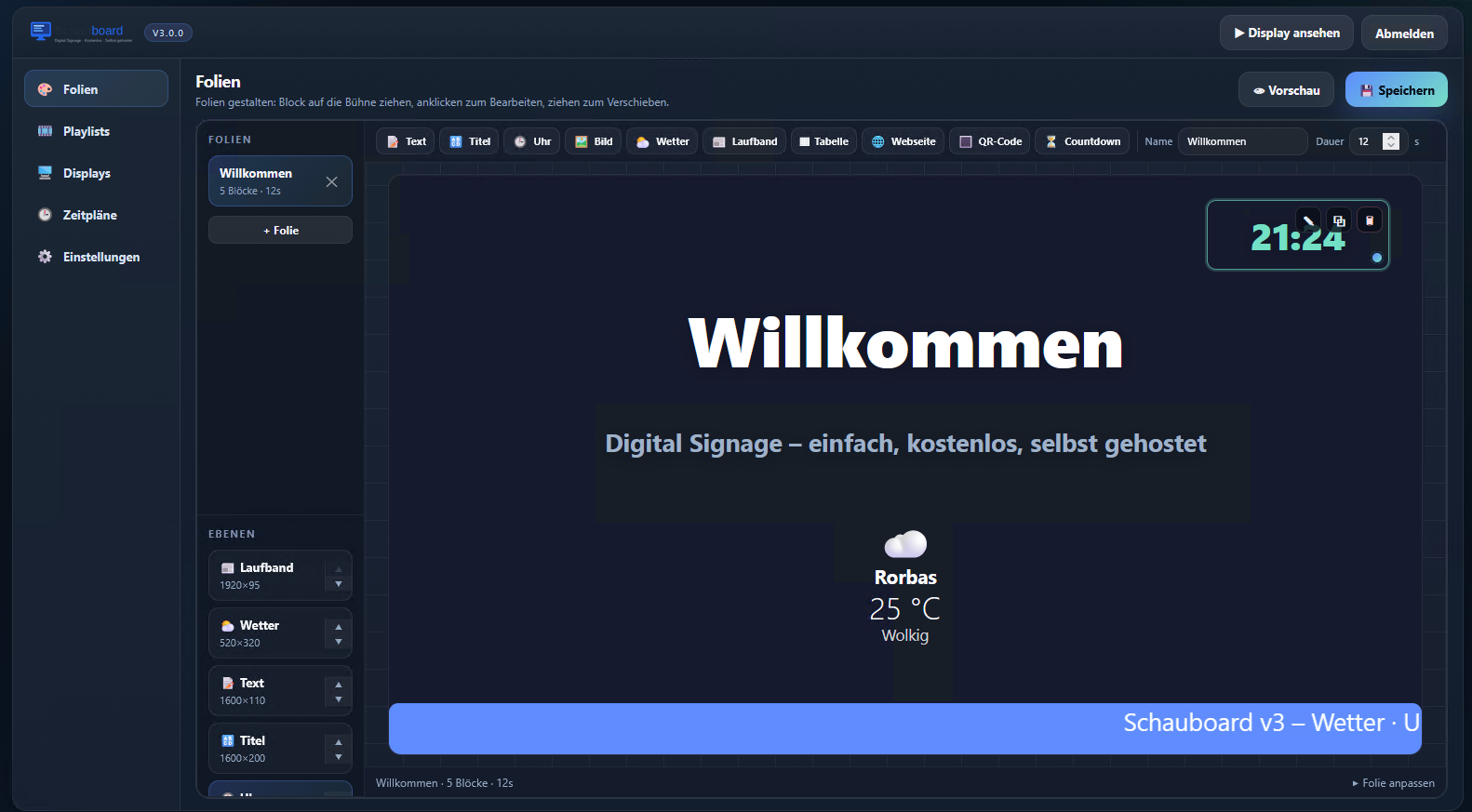 Schauboard v3 Editor
